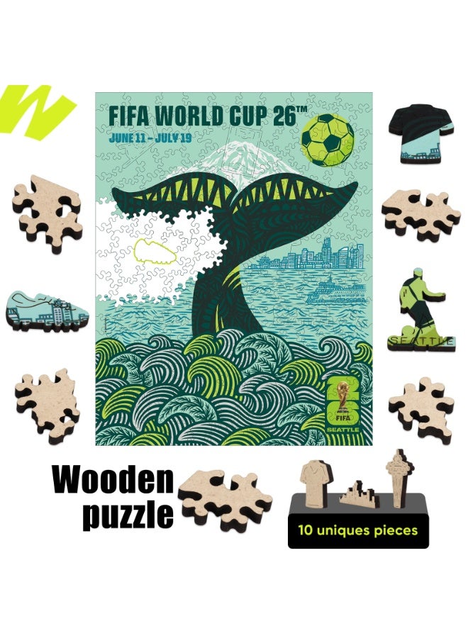 FIFA World Cup FIFA Official Licensed World Cup 26™ Host City Seattle Wooden Jigsaw Puzzle 200 Pieces - Image 2